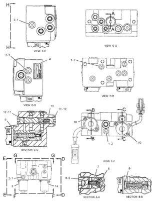 307d 308d Βαλβίδα ελέγχου TQ, 373-7026 3737026 Τμήματα σκάφους TQ