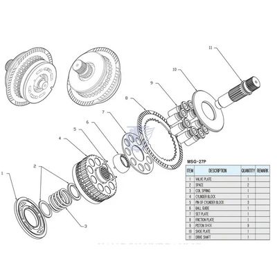 MAG-18 MAG-27 Τμήματα ταξιδιωτικών κινητήρων, Msg-18 Msg-27p Msg-44 Τελικά μέρη και επισκευές