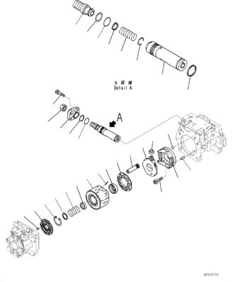 708-1H-00261 708-1H-01261 708-1H-04270 Για την Komatsu Bulldozer D375A-8 Υδραυλική κύρια αντλία