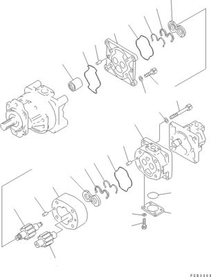 705-32-37430 705-32-27540 705-32-43210 Για την Komatsu D375-3 Μπουλντόζερ Υδραυλική κύρια αντλία