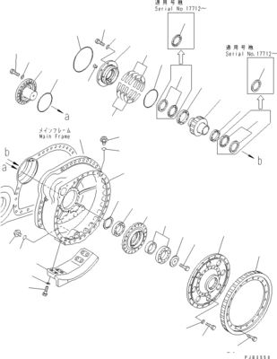Μπουλντόζερ Komatsu D375A-6 Ταξιδιωτική συναρμολόγηση Τελική οδήγηση 195-27-00930 195-27-00931 195-27-00820 195-27-00830 195-27-00900