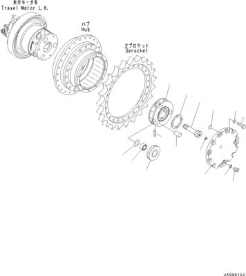 11Y-27-40502 11Y-27-40501 Για την Komatsu Bulldozer D37EX-23 D39EX-23 D37PX Ταξιδιωτική συναρμολόγηση Τελική οδήγηση