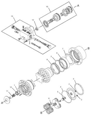 144-5196 209-6663 Για την κατηγορία CAT 301.5 301.6 301.8 Συγκρότημα μεταφοράς εξορυκτήρα Τελική κίνηση Αρχικός μεταγωγικός κινητήρας