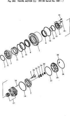 21K-60-00020 Για την Komatsu PC150-1 Εκσκαφέας Συγκρότημα ταξιδιού Τελική κίνηση Αρχική ταξιδιωτική μηχανή Αξιολόγηση υψηλής ποιότητας