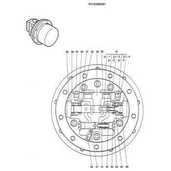 PV15V00002F1 Για την Kobelco SK025-2 SK030-2 Εκσκαφέας Συγκρότημα ταξιδιού Τελική οδήγηση Αρχικός ταξιδιωτικός κινητήρας