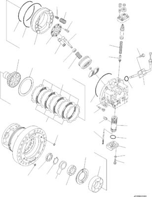11Y-27-30401 11Y-27-30400 Για μπουλντόζερ Komatsu D31EX-22 D37EX-22 D37PX-22 Συγκρότημα ταξιδιού Τελική κίνηση Ταξιδιωτικός κινητήρας