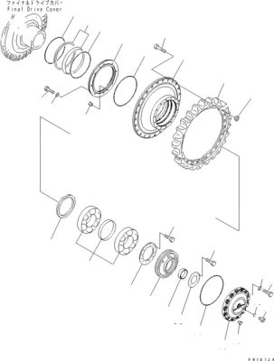 17M-27-00350 17M-27-00530 17M-27-00540 Για μπουλντόζερ Komatsu D275A-5D Ταξιδιωτική συναρμολόγηση Τελική κίνηση Ταξιδιωτικός κινητήρας πρωτότυπο