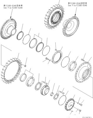 195-27-00604 195-27-00603 195-27-00600Για την μπουλντόζα Komatsu D375A-5 Ταξίδι Τελική οδήγηση