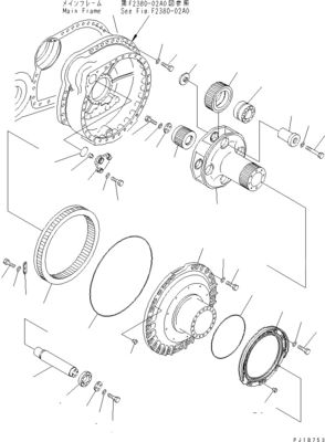 195-27-00940 195-27-00950 195-27-00920 Για την Komatsu Bulldozer D375A-6 Ταξιδιωτική συναρμολόγηση Τελική κίνηση Ταξιδιωτικός κινητήρας πρωτότυπο