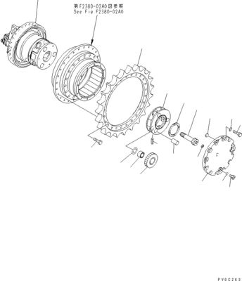 11Y-27-40200 11Y-27-40202 11Y-27-40102 Τελική οδήγηση για την μπουλντόζα Komatsu D37EX-23 D37PX-23