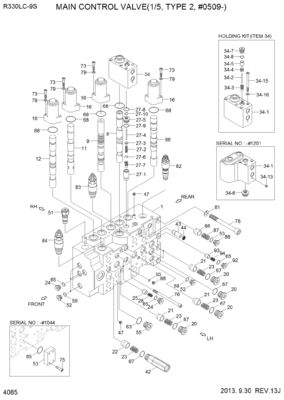 31N9-17000P 31Q9-17001P 31Q9-17002P Για την Hyundai Excavator R330LC-9S R330LC-9SH Υδραυλική Κύρια Βαλβίδα Ελέγχου κατασκευαστικών μηχανημάτων
